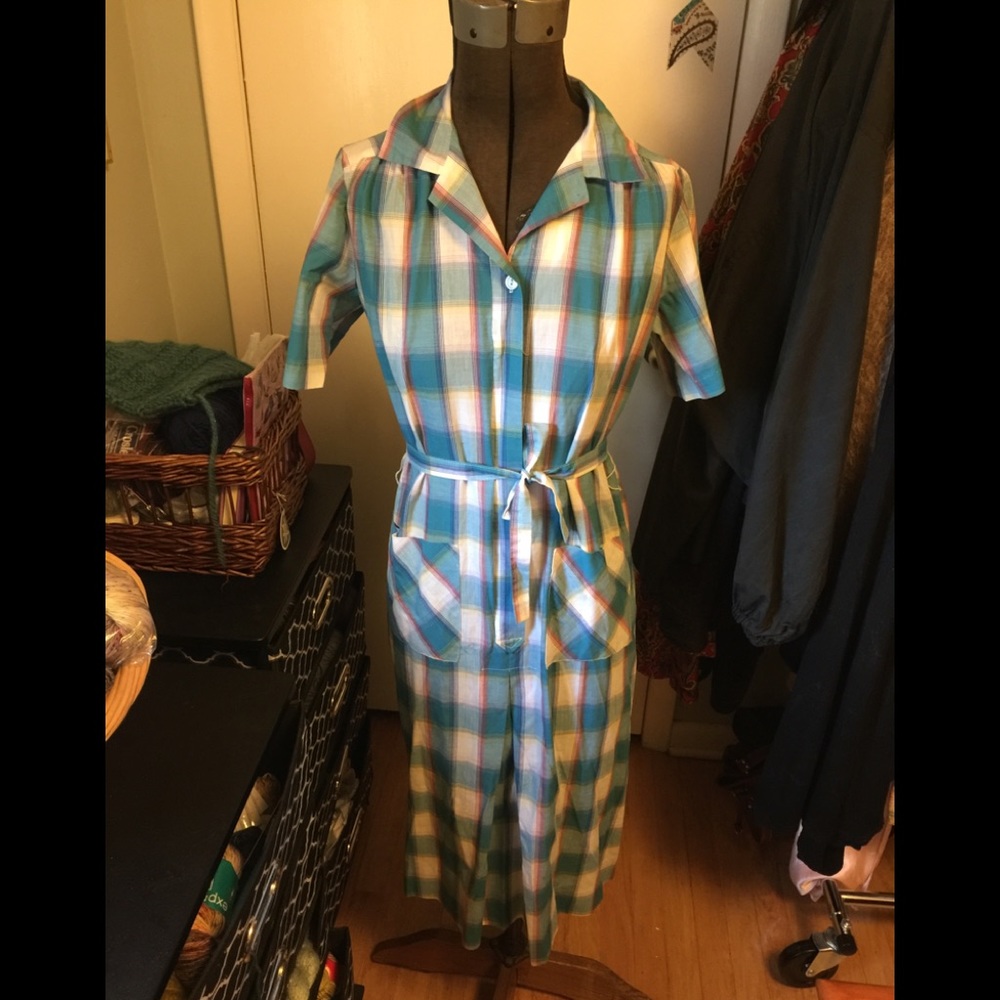Vintage Cotton House Dress M - image 1